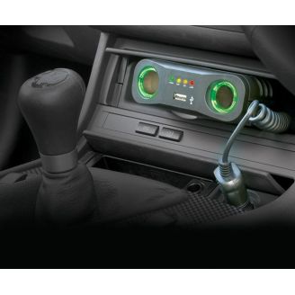 Автомобільний розгалужувач прикурювача на 2 гнізда з USB з подовжувачем - Ring RMS7 фото 2