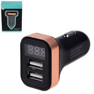 Автомобільна зарядка для телефону - (09755 USB-12-24V 2.1A) 2хUSB 2,1А 12-24в фото
