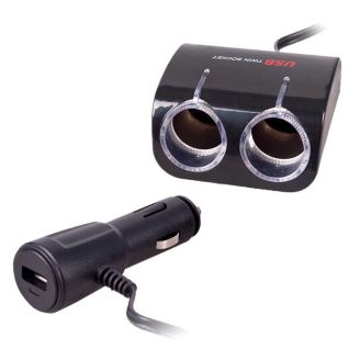Автомобильный разветвитель прикуривателя на 2 гнезда с USB с удлинителем - PULSO SC-2070 фото 2