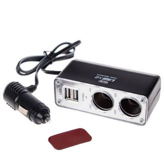 Автомобильный разветвитель прикуривателя на 2 гнезда с USB с удлинителем - VOIN WF-0030 фото 2