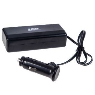 Автомобильный разветвитель прикуривателя на 3 гнезда с USB с удлинителем - VOIN WF-0096A фото 2