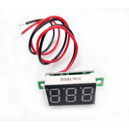 Врезной вольтметр в авто - V0,36 (прямоугольный, без корпуса) фото