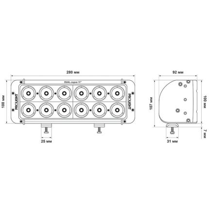 Двухрядная светодиодная балка ProLight Dual 120W CREE фото