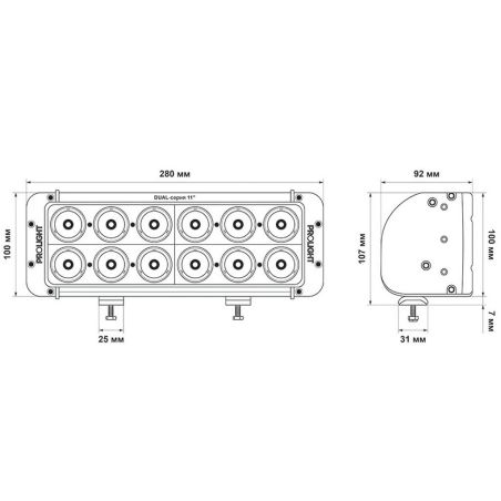 Двухрядная светодиодная балка ProLight Dual 120W CREE фото