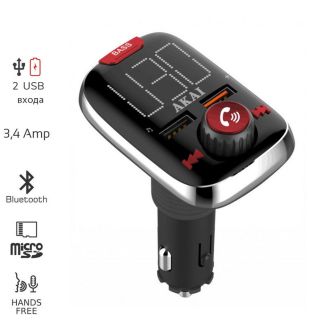 Автомобильный FM модулятор для телефона - AKAI FM-74BT фото