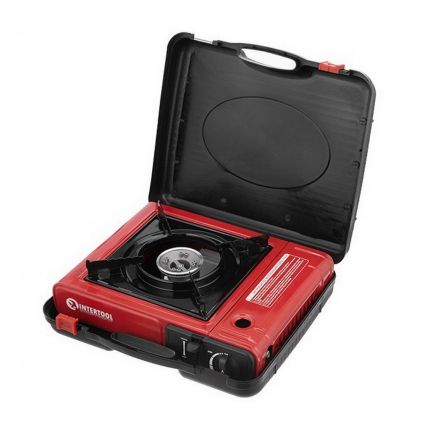 Портативная газовая плита в кейсе с переходником - Intertool GS-0001 фото