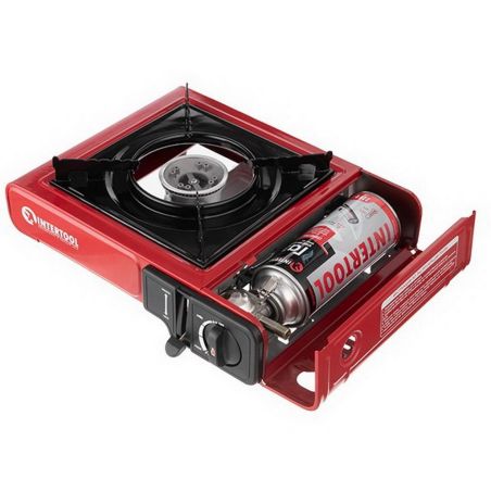 Портативная газовая плита в кейсе с переходником - Intertool GS-0001 фото