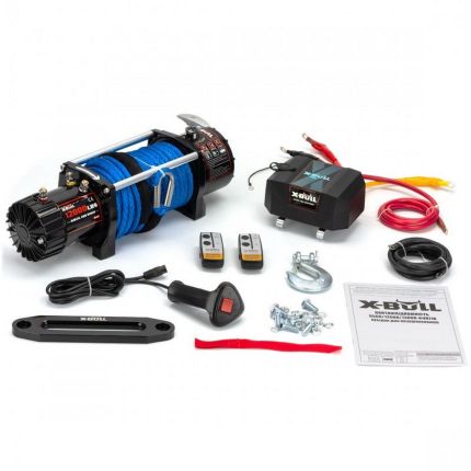 Электрическая лебедка для авто - X-BULL 12000 LBS 12-24В (синтетический трос) фото