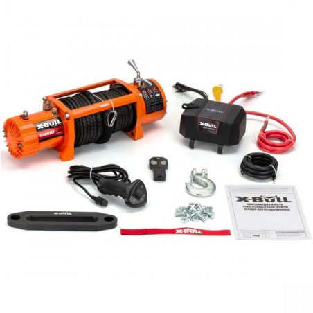 Электрическая лебедка для авто - X-BULL 13000 LBS 12-24В (синтетический трос) фото