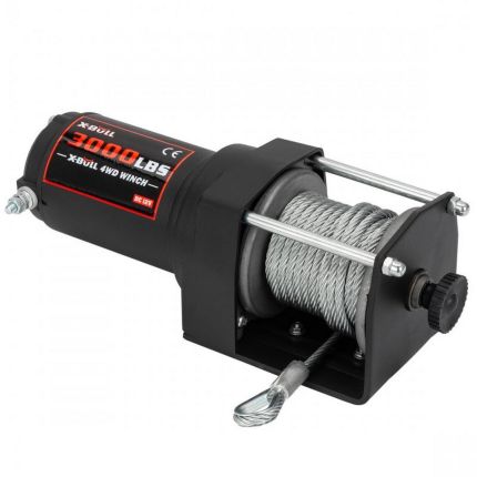 Електрична лебідка для квадроцикла - X-BULL 3000 LBS 12В (сталевий трос) фото