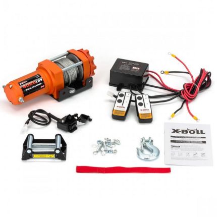 Електрична лебідка для квадроцикла - X-BULL 4000 LBS 12В (сталевий трос) фото