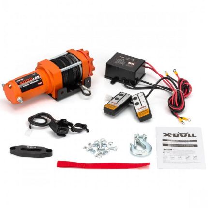 Електрична лебідка для квадроциклів - X-BULL 4000 LBS 12В (синтетичний трос) фото