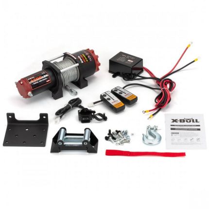 Електрична лебідка для квадроцикла - X-BULL 4500 LBS 12В (сталевий трос) фото