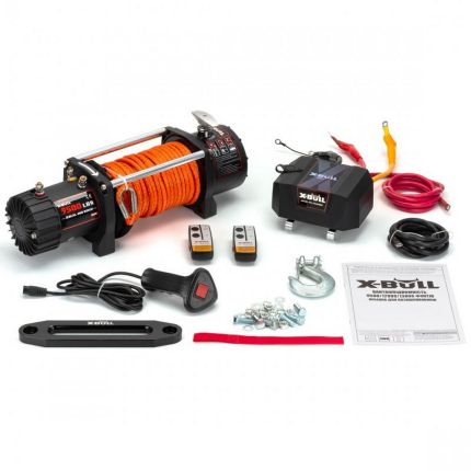 Электрическая лебедка для авто - X-BULL 9500 LBS 12В (синтетический трос) фото