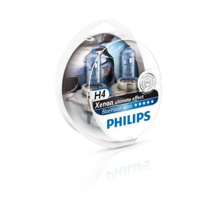 Галогеновая лампа Philips BLUE VISION ULTRA (H4, 12342BVUSM) Компл (2шт)
