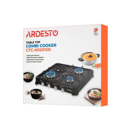 Настільна комбінована плита для балона - ARDESTO CTC-NS5015B (4 конфорки) фото