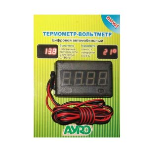 Цифровий автомобільний прилад (вольтметр+температура повітря) 12В фото