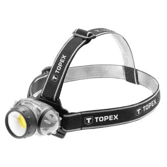 Фонарь налобный TOPEX, 160 люмен, 3 Вт, LED COB, 3xAAA, IP44 фото