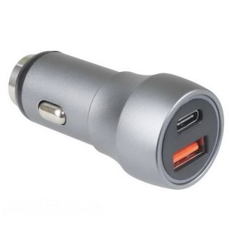Автомобильная зарядка в прикуриватель type c - 0135-0136 (USB+Type-C 2,4А 12-24В) фото