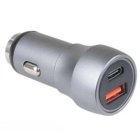 Автомобильная зарядка в прикуриватель type c - 0135-0136 (USB+Type-C 2,4А 12-24В) фото