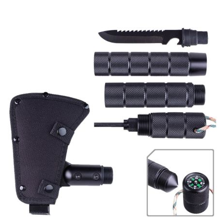 Сокира складана 41см (ніж, кремінь, свисток, викрутка, гайковий ключ) MPH038008 фото