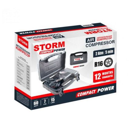 Портативний компресор для авто - STORM Compact Power 20600 (15 л/хв) фото