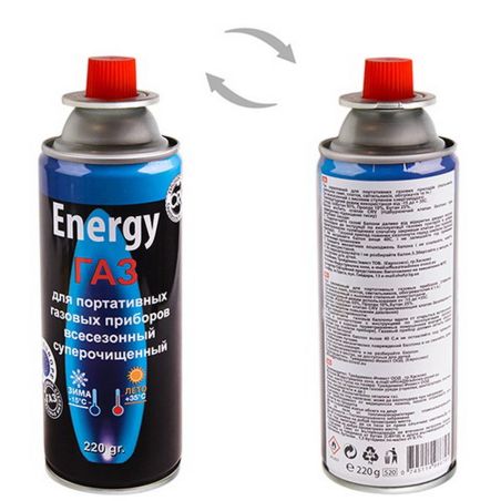 Газовий балон "Energy" кемпінг зима-літо ( 220g ) ("Energy") фото