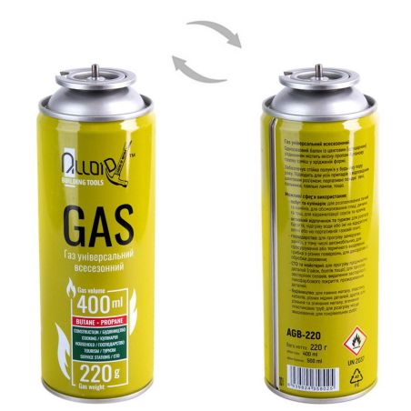 Газовий балон (картридж) Alloid (VK-220) 220г (AGB-220) фото