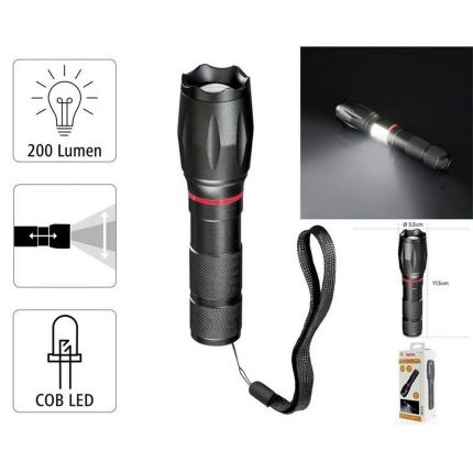 Телескопічний ручний ліхтарик HAMA SOLID PRO L200 Black фото