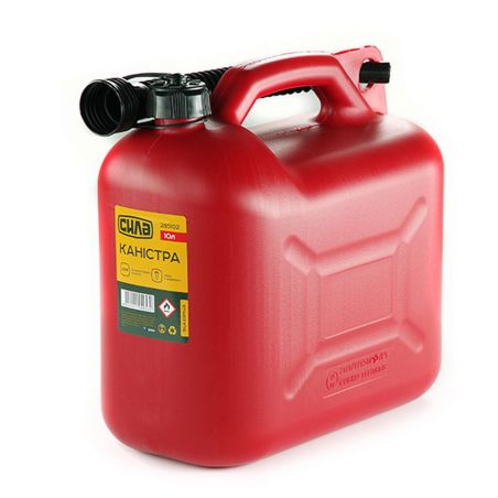 Каністра пластикова 10 л для бензину - СИЛА (червона) фото