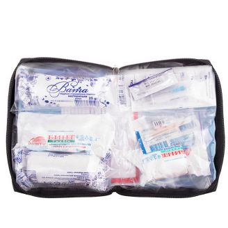 Автомобильная аптечка (07-272-А) 19ед. 24шт. чёрный мягкий футляр фото 2