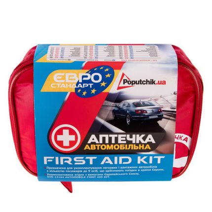 Автомобильная аптечка с медикаментами - Евростандарт 02-005-М (мягкий футляр) фото