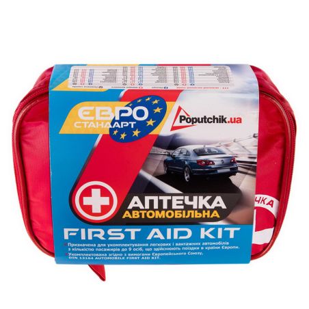 Автомобильная аптечка с медикаментами - Евростандарт 02-005-М (мягкий футляр) фото