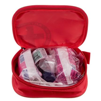 Аптечка в машину ДСТУ 02-001-М мягкий футляр красная фото