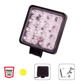 Фара рабочего света WLP-48S1F2 FLOOD 16Led*3W (106*106*18)/10-30V/48W/6000K фото
