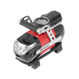 Портативный автомобильный компрессор с Led фонарём - Intertool AC-0002 (30 л/мин) фото