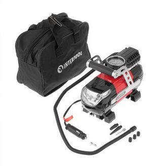 Портативный автомобильный компрессор с Led фонарём - Intertool AC-0002 (30 л/мин) фото 2