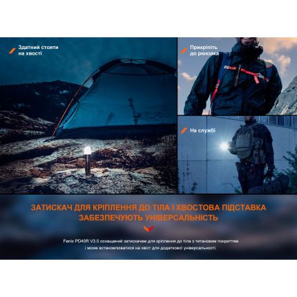 Ручний тактичний ліхтар Fenix PD40R V3.0 фото