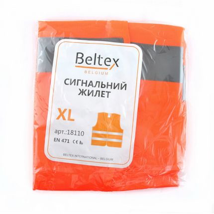 Сигнальный жилет для водителя, BELTEX XL оранжевый фото