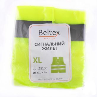 Сигнальний жилет для водія, BELTEX XL зелений фото 2