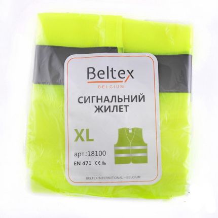 Сигнальный жилет для водителя, BELTEX XL зелёный фото