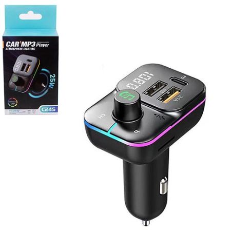 Автомобильный FM модулятор для телефона - C24S фото