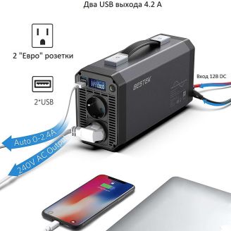 Автомобильный инвертор - Bestek MRZ10013AU (с 12 на 220 вольт, 1000W) фото 2