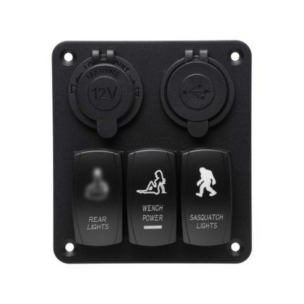 Панель переключателей 3 кнопки, 2 разъёма (YJ-SPA126) фото