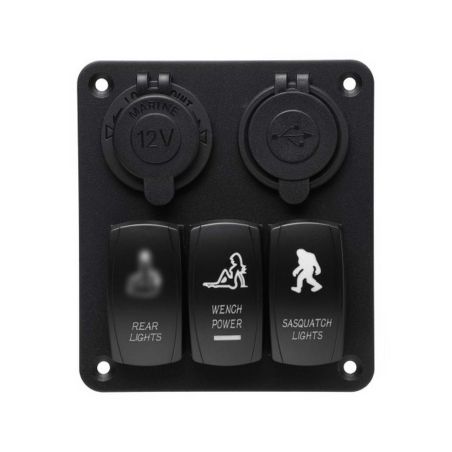 Панель переключателей 3 кнопки, 2 разъёма (YJ-SPA126) фото