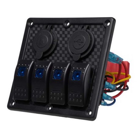 Панель переключателей 4 кнопки, 2 разъёма (YJ-SPP22) фото