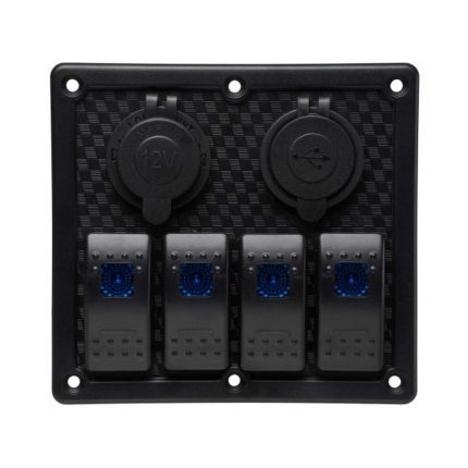 Панель переключателей 4 кнопки, 2 разъёма (YJ-SPP22) фото