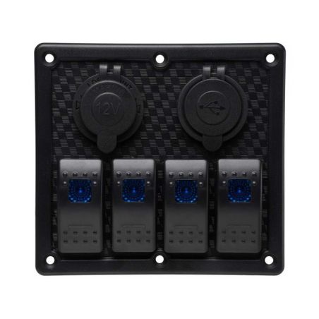 Панель переключателей 4 кнопки, 2 разъёма (YJ-SPP22) фото