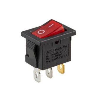 Переключатель on-off с подсветкой 12V квадратный 3pin Red 15*21*17мм  6A 250V 10A 125/250V (YJ-WH05R фото