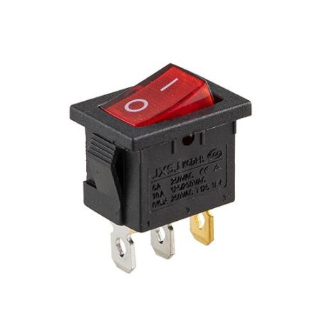 Переключатель on-off с подсветкой 12V квадратный 3pin Red 15*21*17мм  6A 250V 10A 125/250V (YJ-WH05R фото
